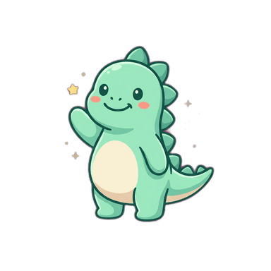 Tella the dinosaur waving